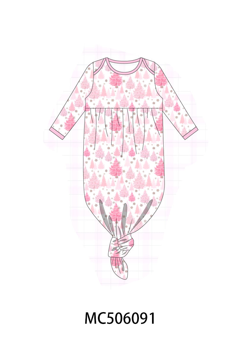 PO59 Pink christmas tree print bamboo collection