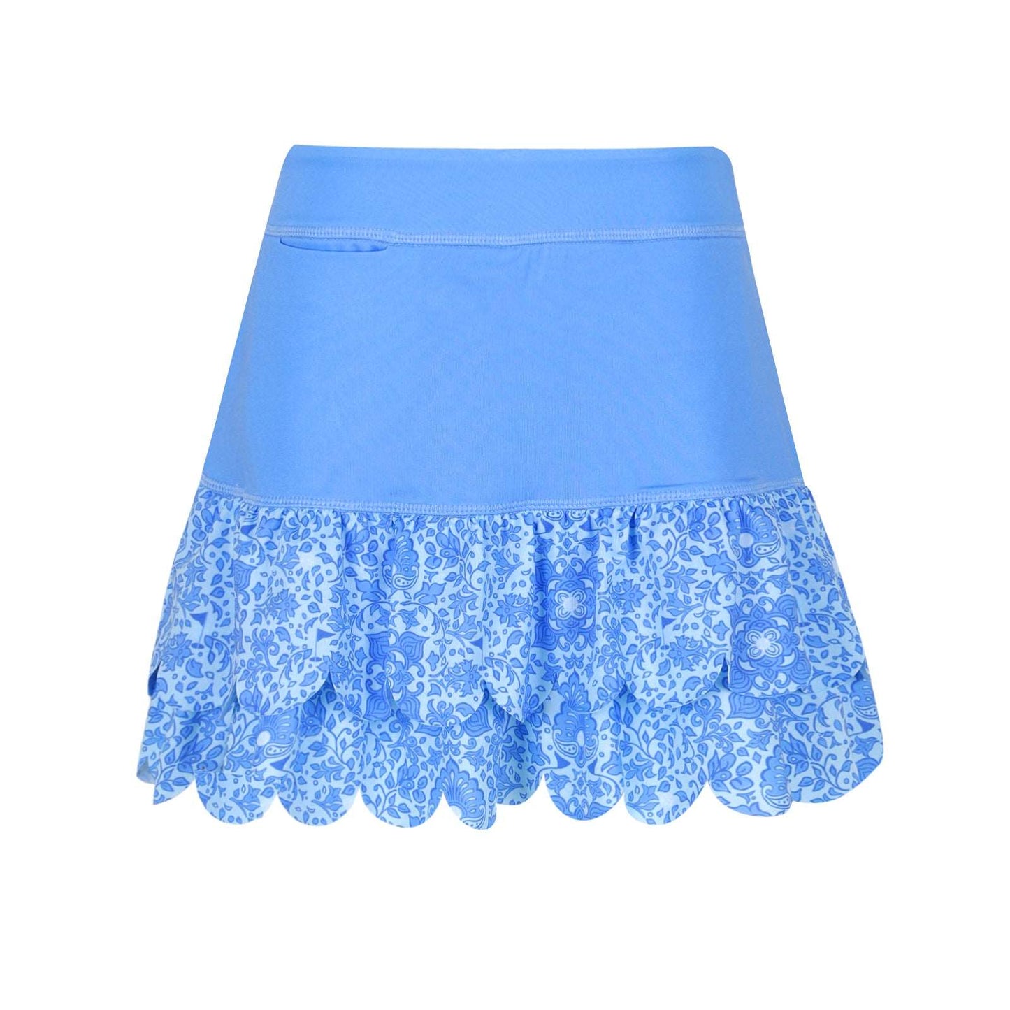 Girls Sophia Layered Hem Golf & Tennis Skort  -Riviera Glacial Blue