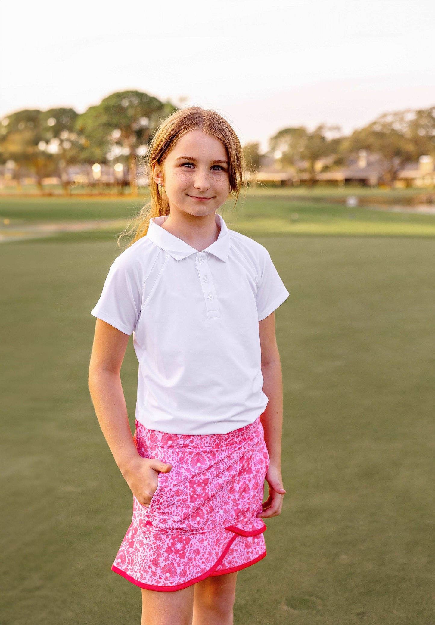 Girls Sadie Scalloped Hem Golf & Tennis Skort  -Riviera Blush