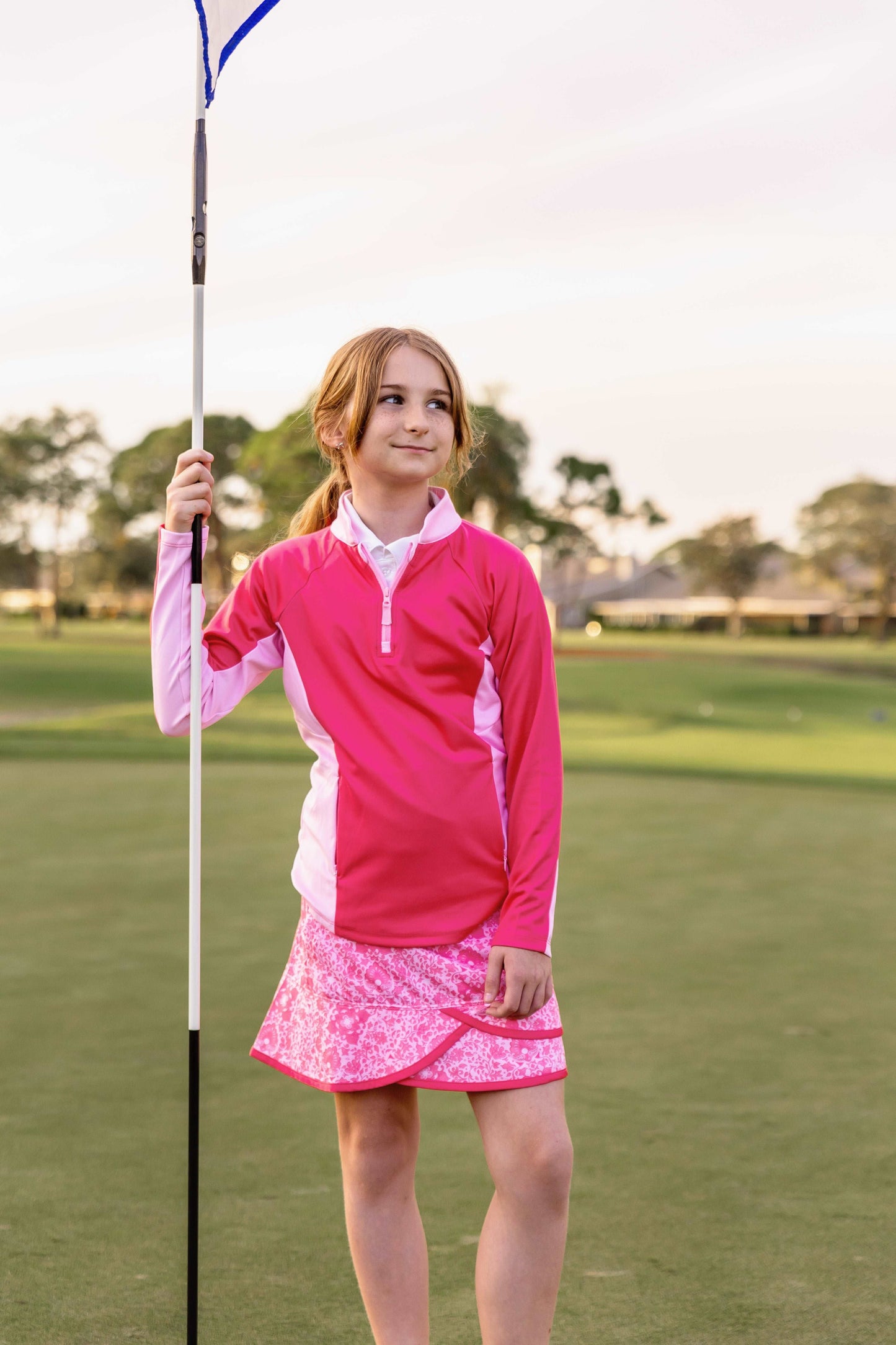 Girls Sadie Scalloped Hem Golf & Tennis Skort  -Riviera Blush