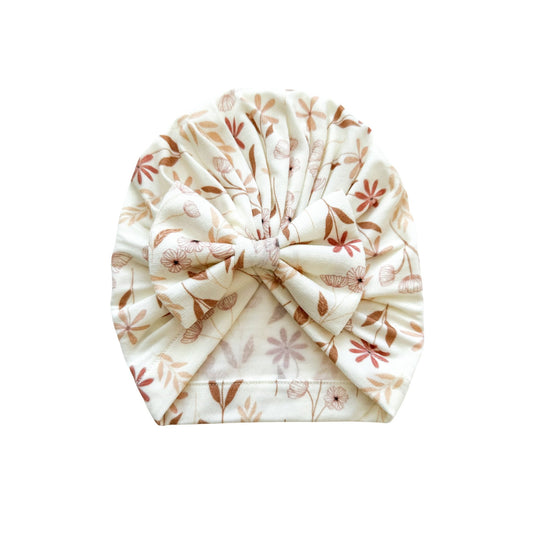 Baby Bow Turban Hat - Wildflower