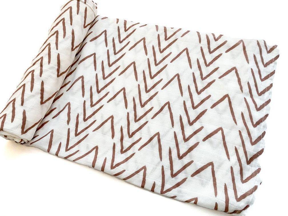 Muslin Swaddle Blanket - Brown Arrow