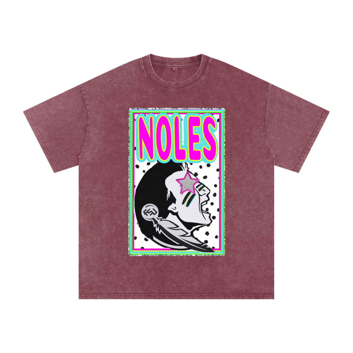 Noles preppy Snow Washed Oversized Cotton T-Shirt