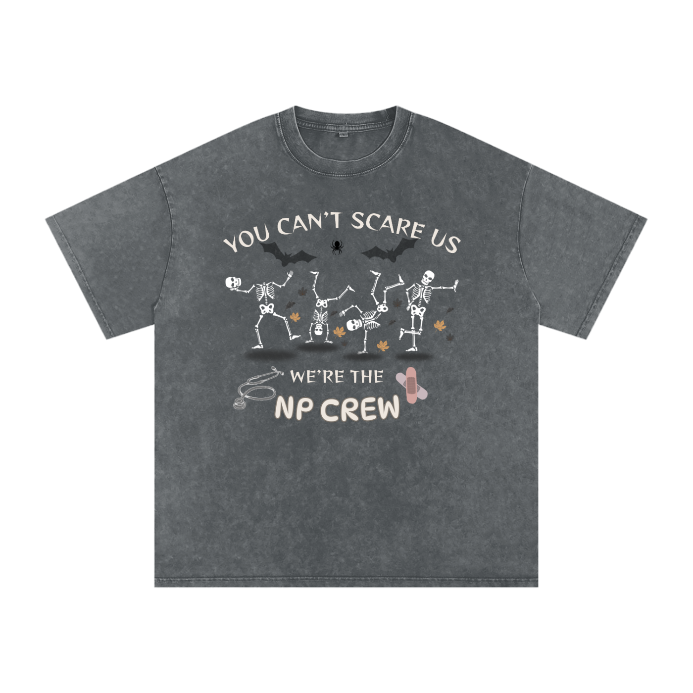 No crew Snow Washed Oversized Cotton T-Shirt