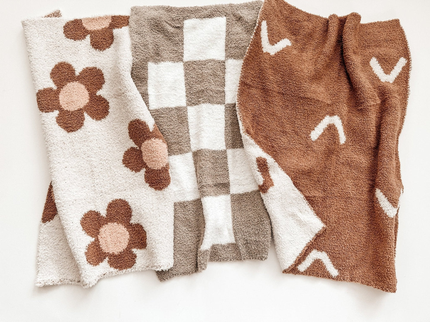 Plush Mini Blanket - Caramel Daisy