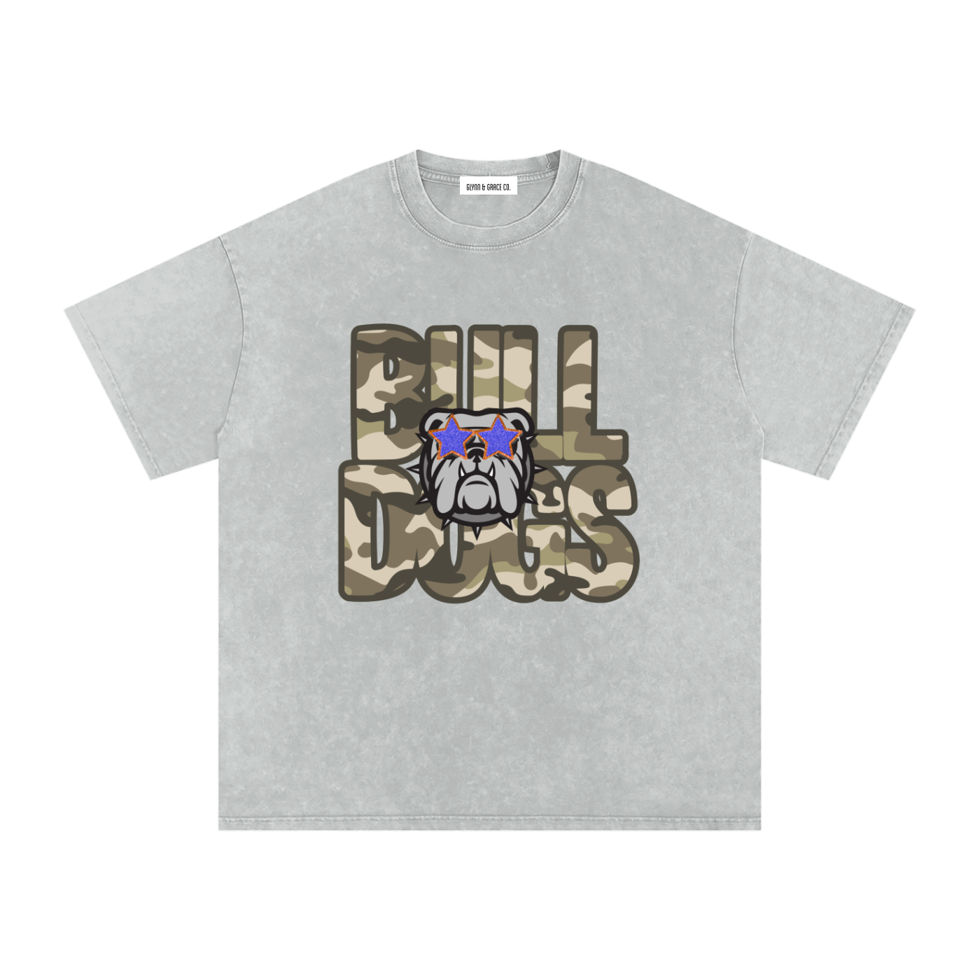 Bulldogs star Snow Washed Oversized Cotton T-Shirt