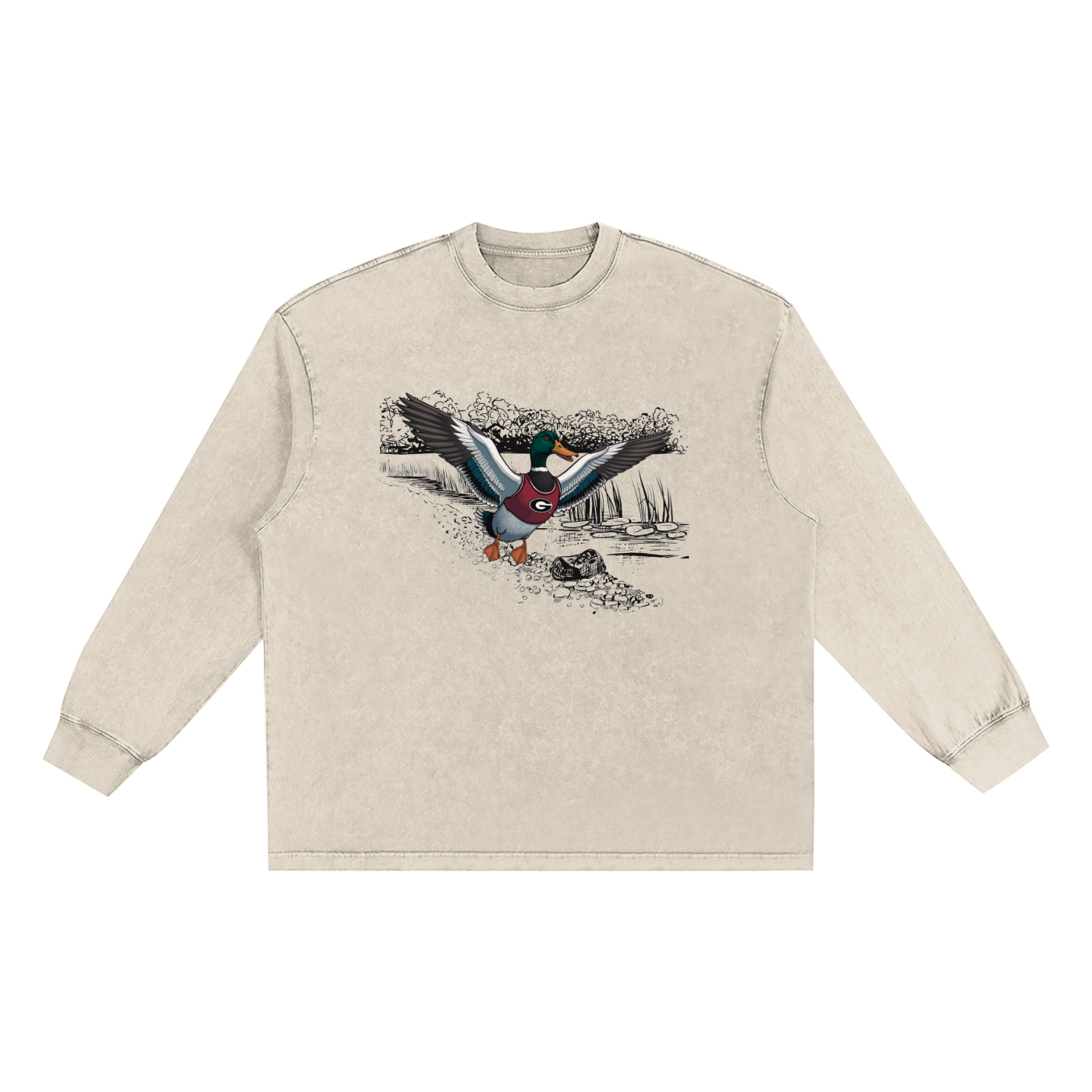 Snow Washed Frayed Edge T-Shirt
