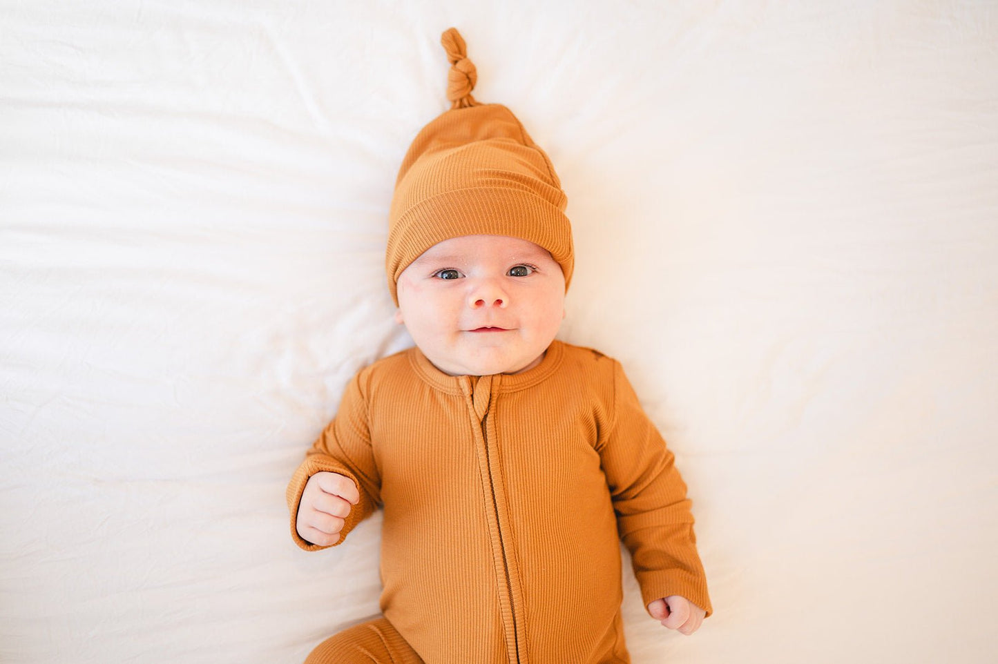Knot Hat - Caramel Ribbed