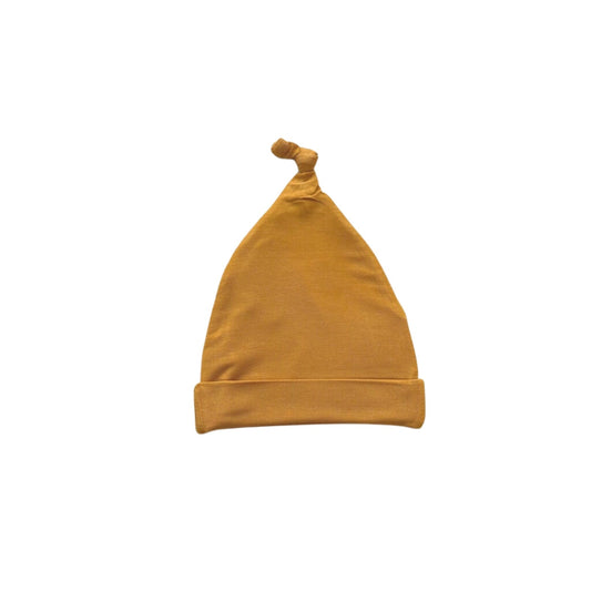 Newborn Baby Knot Hat - Mustard