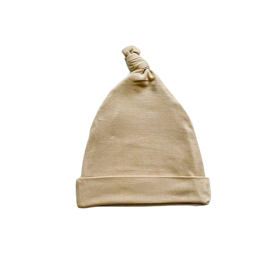 Newborn Baby Knot Hat - Tan