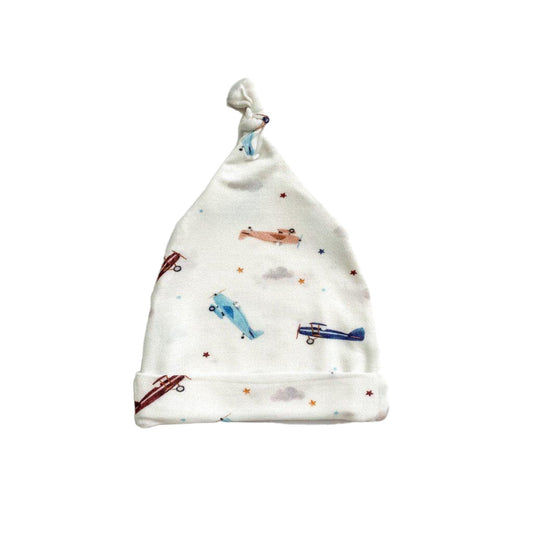 Newborn Knot Hat - Vintage Airplane