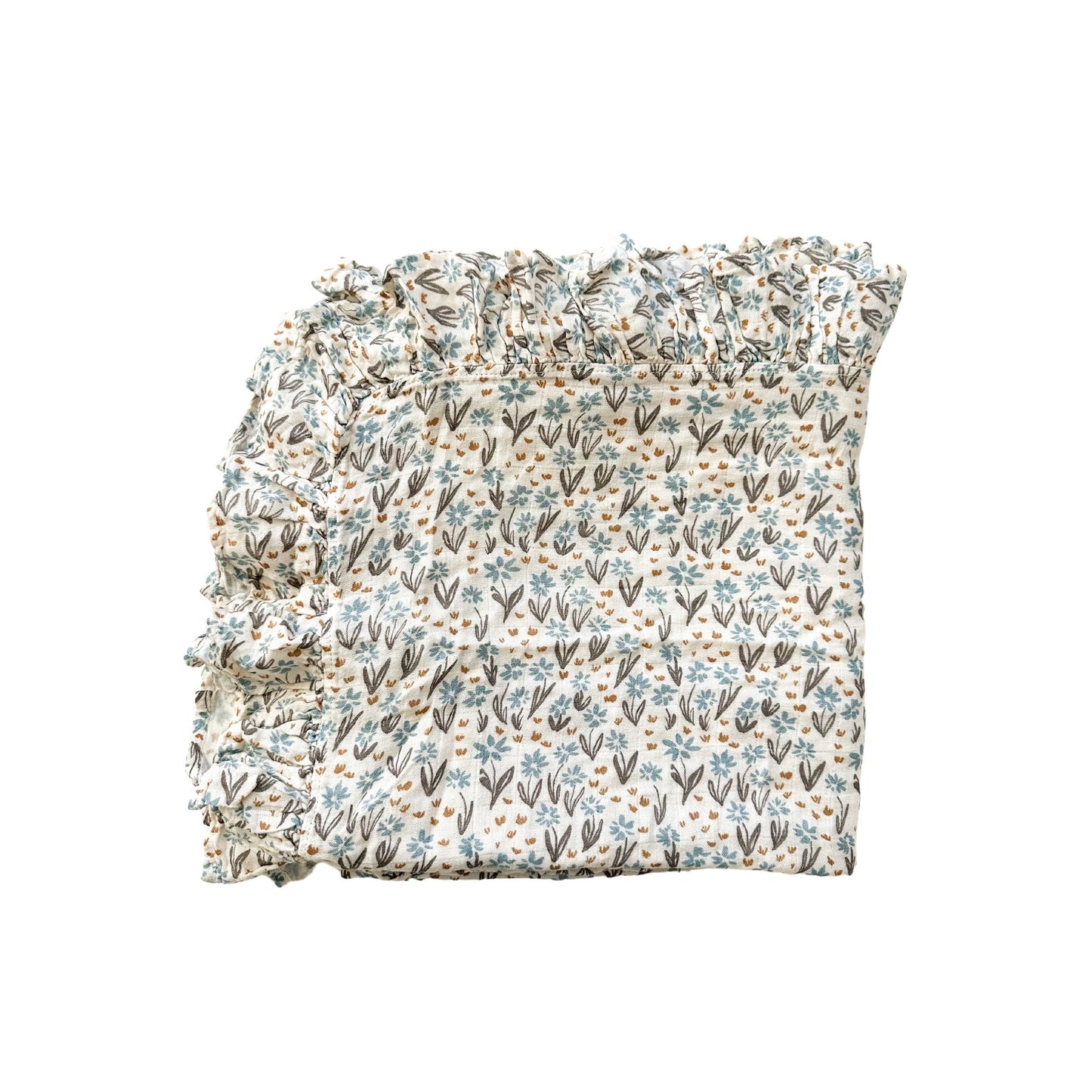 Muslin Swaddle Blanket - La La Floral Ruffle