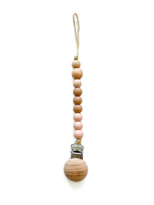 Pacifier Clip Harper (Camel & Blush)