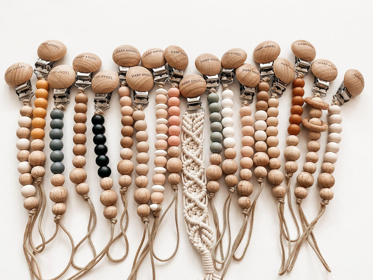 Pacifier Clip Macrame - Blush