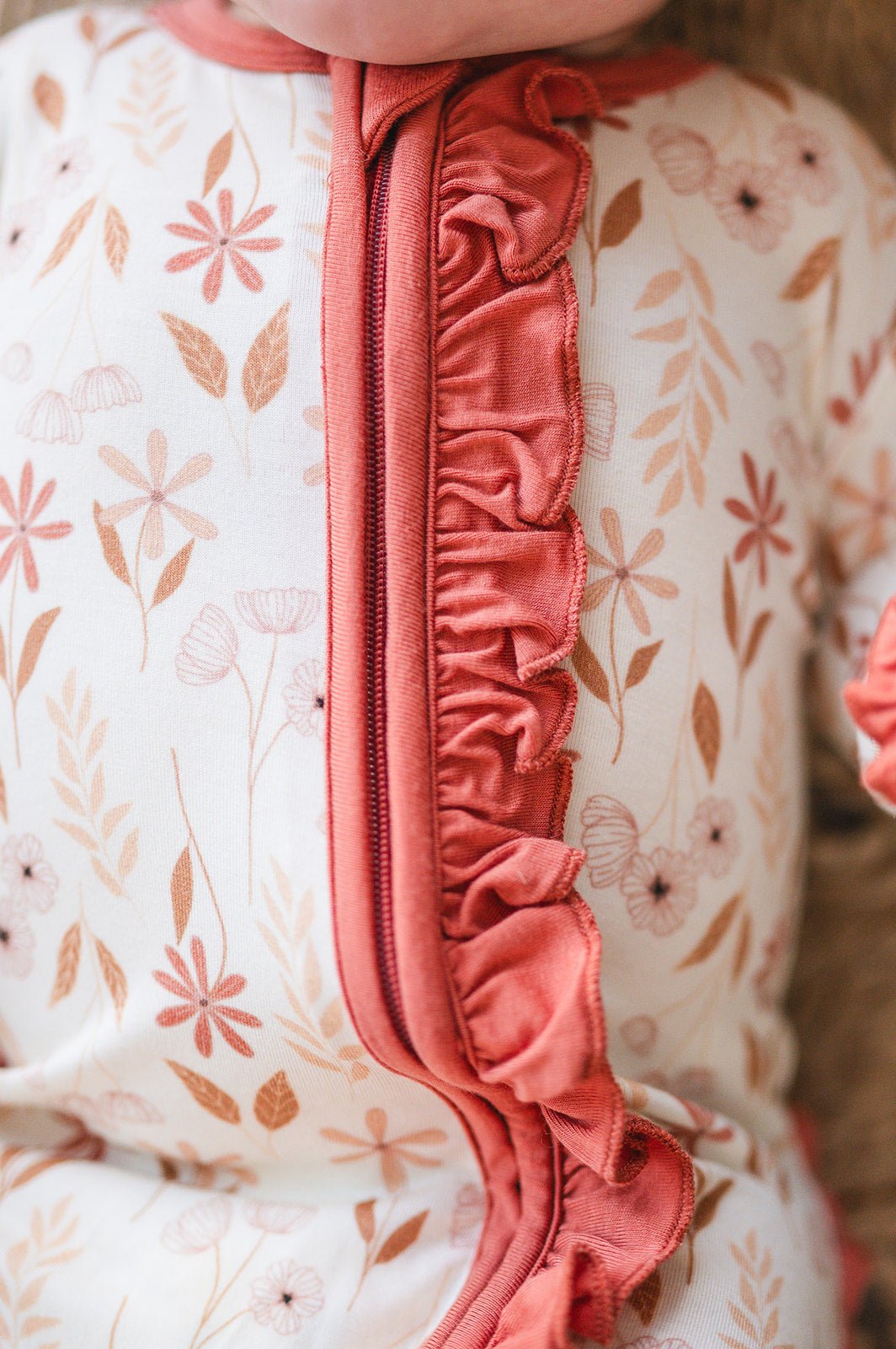 Ruffle Zipper One Piece - Wildflower