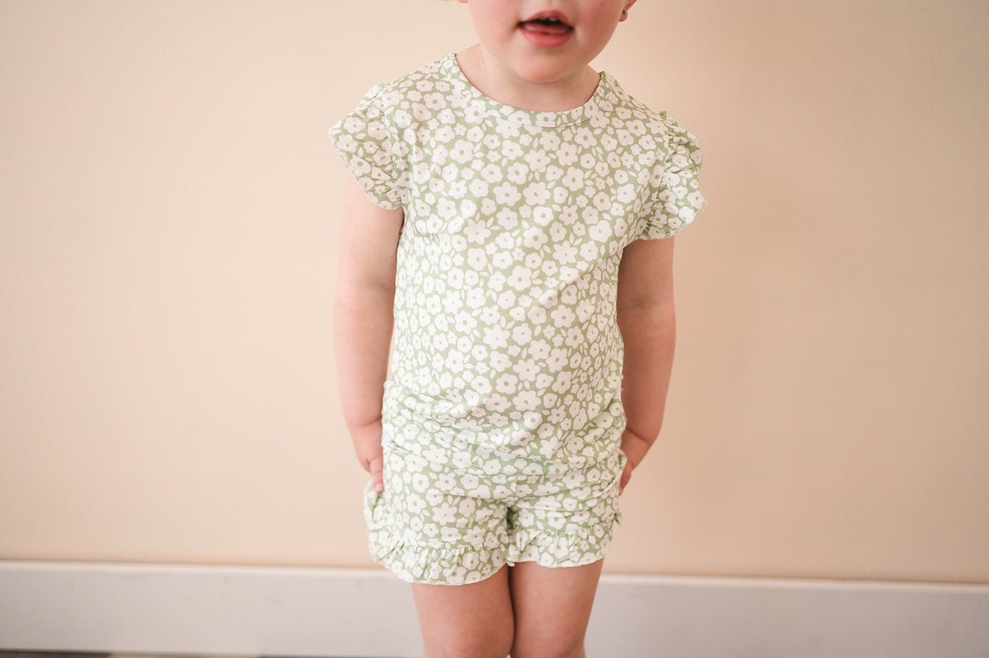Two-Piece Short Set - Sage Ditsy Floral