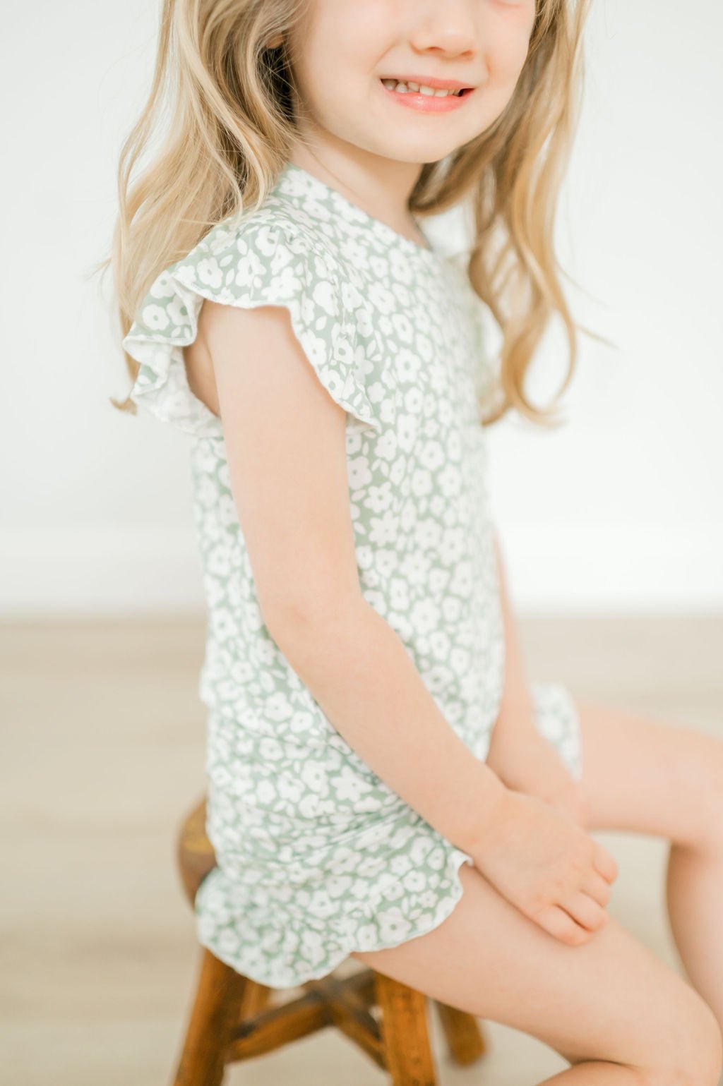 Two-Piece Short Set - Sage Ditsy Floral