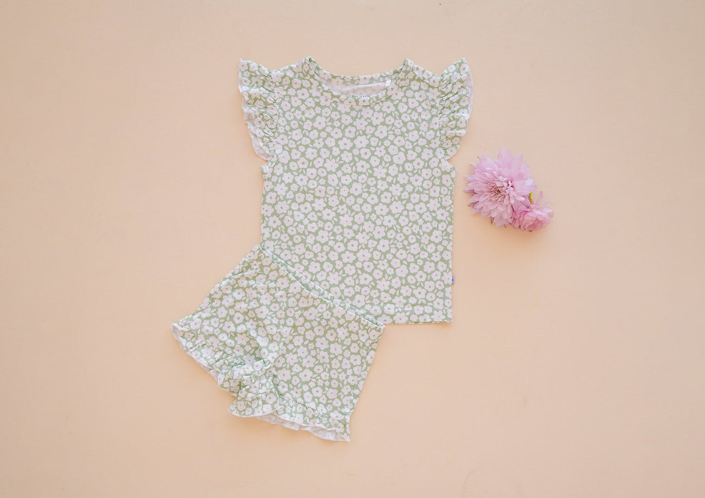 Two-Piece Short Set - Sage Ditsy Floral