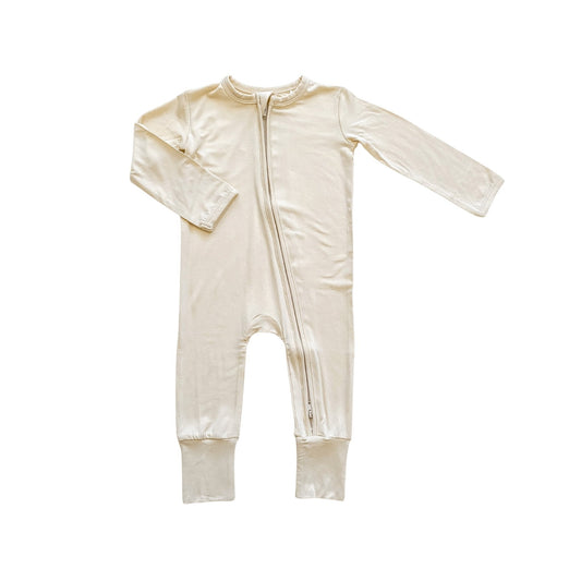 Viscose of Bamboo Zipper Romper - Cream