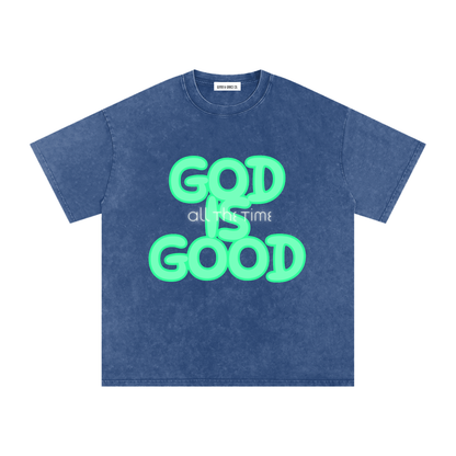 Snow Washed Oversized Cotton T-Shirt