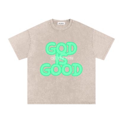 Snow Washed Oversized Cotton T-Shirt