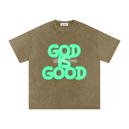 Snow Washed Oversized Cotton T-Shirt