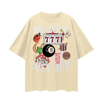 No luck Streetwear Loose Drop Shoulder T-Shirt