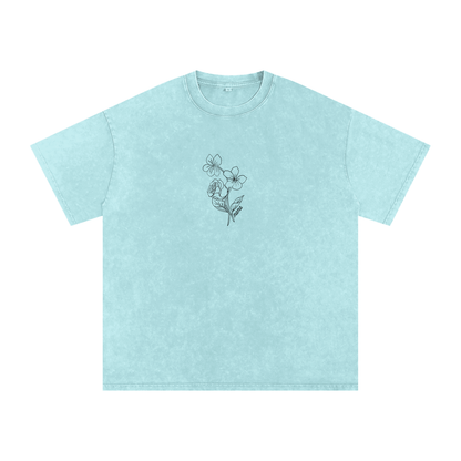 Snow Washed Oversized Cotton T-Shirt