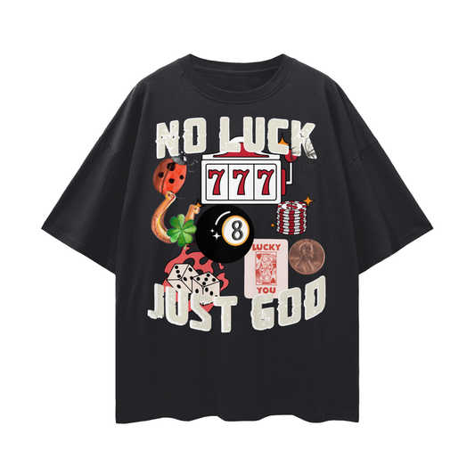 No luck Streetwear Loose Drop Shoulder T-Shirt