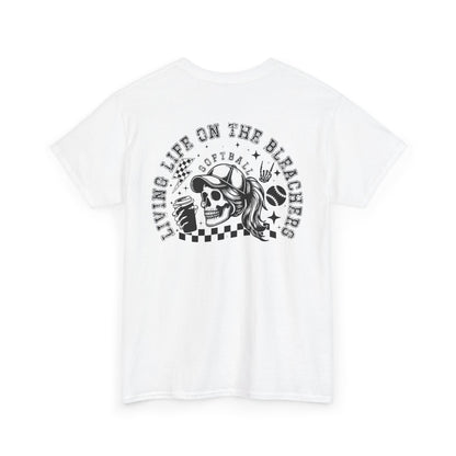 Skull & Checkered Graphics Tee - Unisex Heavy Cotton Shirt, Softball Shirt, Casual Graphic Tee, Summer T-Shirt, Gift for Sports Lovers
