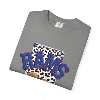 Rams Softball Unisex Garment-Dyed T-shirt, Trendy Casual Wear, Sports Team Apparel, Birthday Gift, Game Day Outfit, School Spirit Shirt