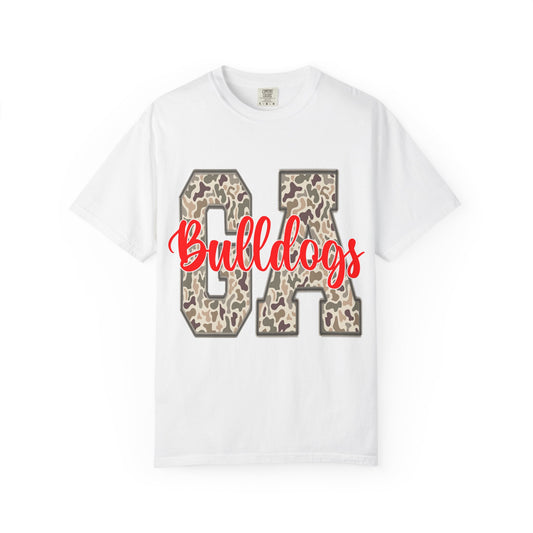 Leopard Print Bulldogs Unisex T-Shirt | Casual Wear, School Spirit, Gift Idea, Team Apparel, Everyday Comfort