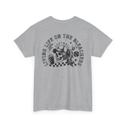 Skull & Checkered Graphics Tee - Unisex Heavy Cotton Shirt, Softball Shirt, Casual Graphic Tee, Summer T-Shirt, Gift for Sports Lovers