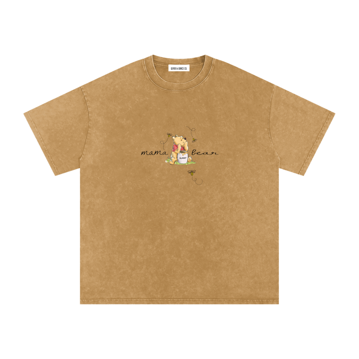 Mama bear Snow Washed Oversized Cotton T-Shirt