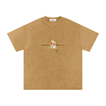 Mama bear Snow Washed Oversized Cotton T-Shirt