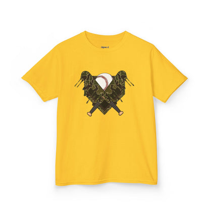 Camo Heart Kids Tee, Camouflage Shirt, Boys Girls T-Shirt, Military Style Kids Clothing, Unique Kids Gift, Outdoor Adventure Tee