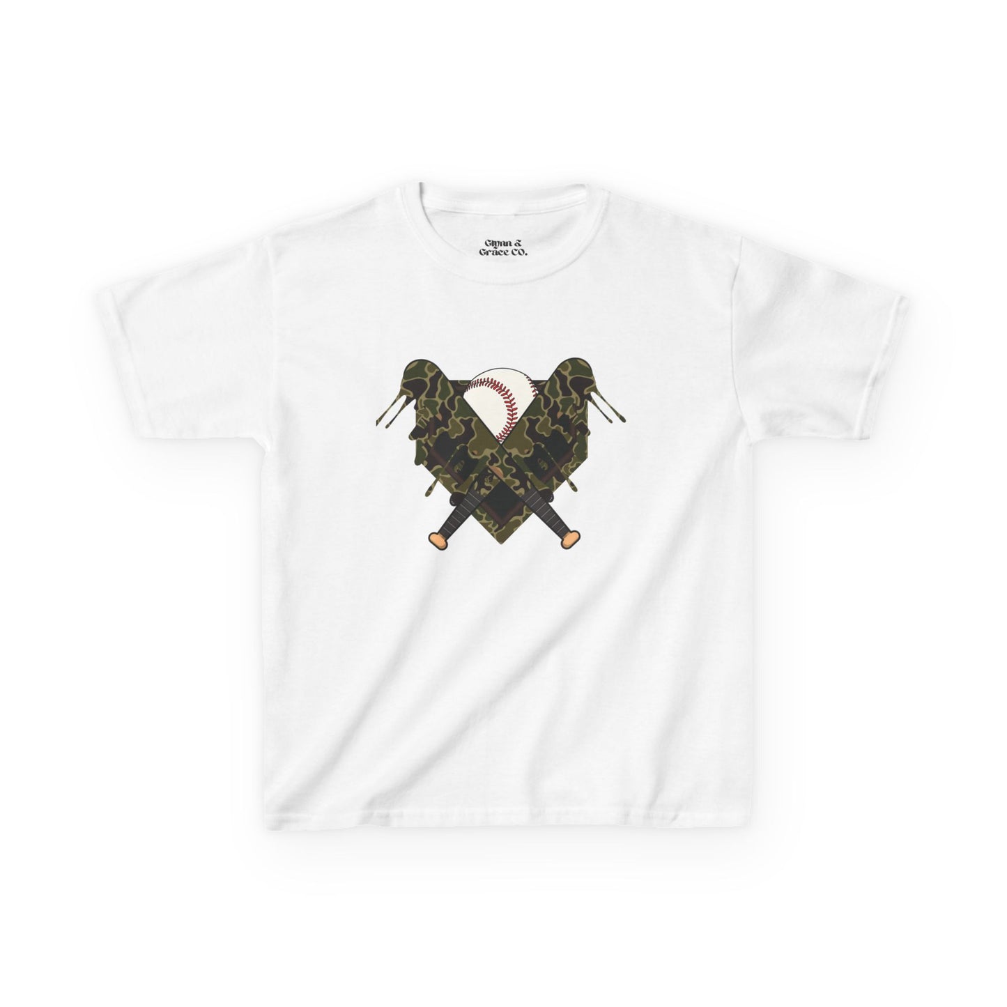 Camo Heart Kids Tee, Camouflage Shirt, Boys Girls T-Shirt, Military Style Kids Clothing, Unique Kids Gift, Outdoor Adventure Tee