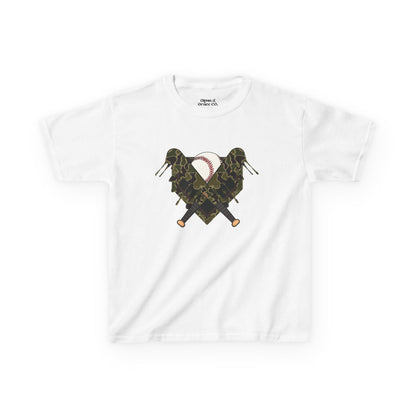 Camo Heart Kids Tee, Camouflage Shirt, Boys Girls T-Shirt, Military Style Kids Clothing, Unique Kids Gift, Outdoor Adventure Tee