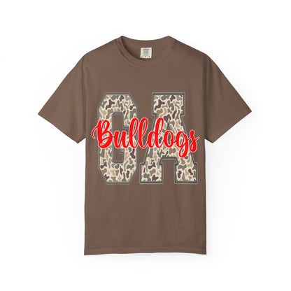 Leopard Print Bulldogs Unisex T-Shirt | Casual Wear, School Spirit, Gift Idea, Team Apparel, Everyday Comfort