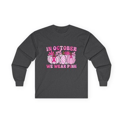 October Pink Awareness Long Sleeve Tee, Breast Cancer Awareness Shirt, October Pink Shirt, Support Pink Campaign Tee, Fall Fashion [...]