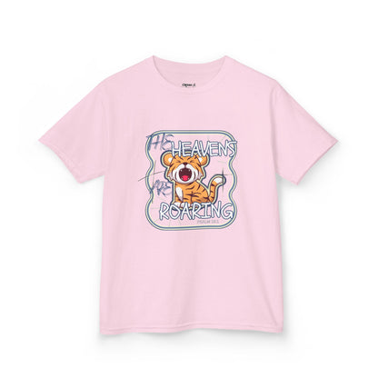Roaring Heaven Kids Tee - Cute Tiger Graphic, Fun Summer T-Shirt, Birthday Gift, Animal Lovers, Playful Style