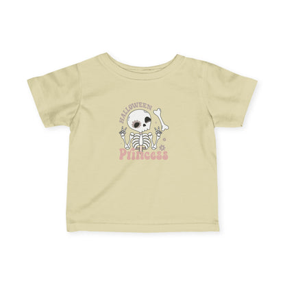 Halloween Skeleton Princess Infant Tee, Cute Baby T-Shirt, Toddler Halloween Shirt, Fall Fashion, Spooky Celebration Wear