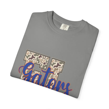 FL LIGHT CAMO Stylish Unisex Garment-Dyed T-Shirt with Leopard Print 'Gators' Design, Casual Tee, School Spirit, Trendy Gift, Everyday Wear