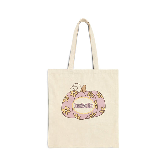 Personalized Pumpkin Tote Bag, Fall Tote, Eco-Friendly Grocery Bag, Custom Name Bag, Reusable Shopping Sack