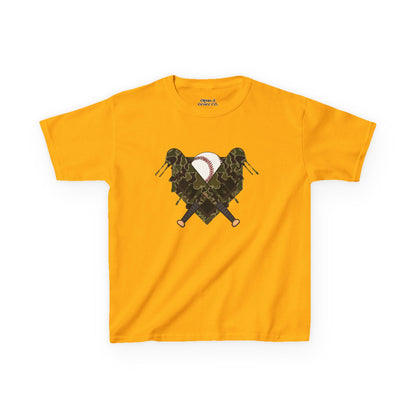 Camo Heart Kids Tee, Camouflage Shirt, Boys Girls T-Shirt, Military Style Kids Clothing, Unique Kids Gift, Outdoor Adventure Tee