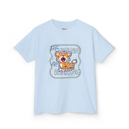 Roaring Heaven Kids Tee - Cute Tiger Graphic, Fun Summer T-Shirt, Birthday Gift, Animal Lovers, Playful Style