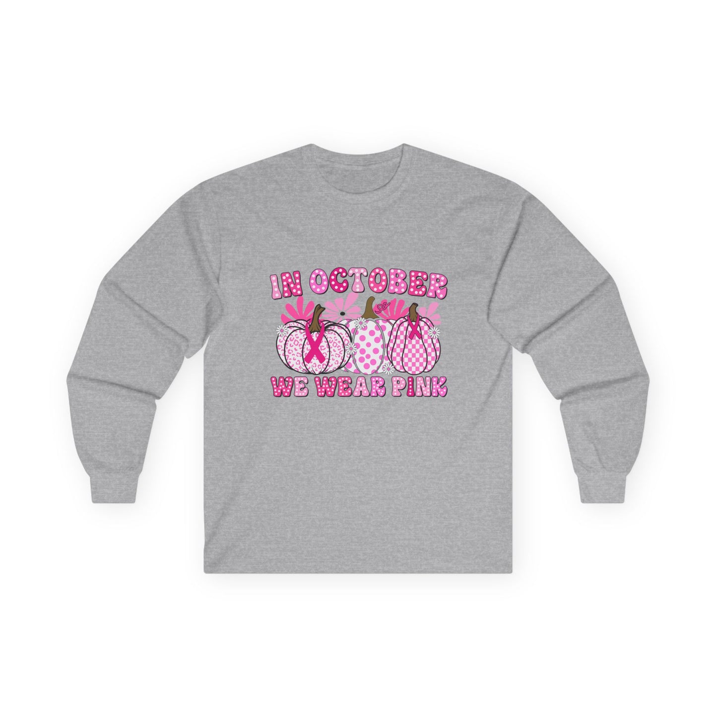 October Pink Awareness Long Sleeve Tee, Breast Cancer Awareness Shirt, October Pink Shirt, Support Pink Campaign Tee, Fall Fashion [...]