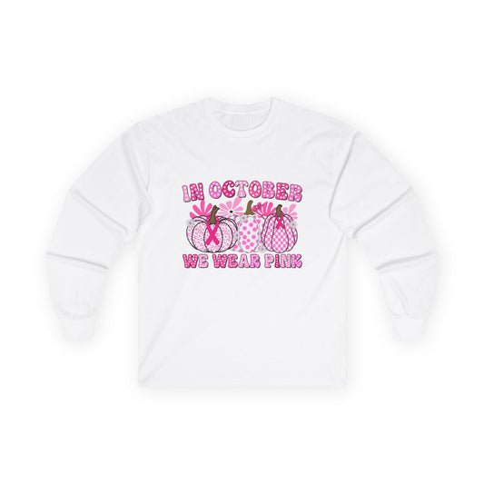 October Pink Awareness Long Sleeve Tee, Breast Cancer Awareness Shirt, October Pink Shirt, Support Pink Campaign Tee, Fall Fashion [...]
