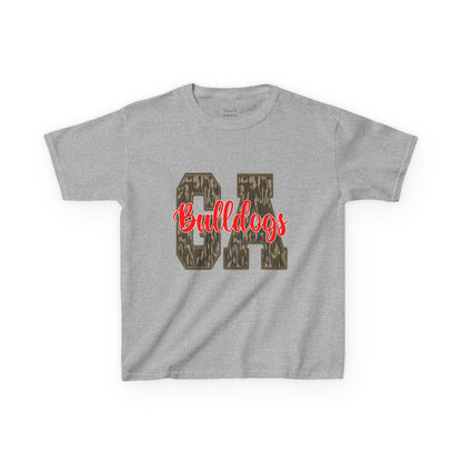 Camouflage Bulldogs Kids Tee, Sporty Youth Shirt, Trendy Kids Apparel, Birthday Gift for Boys, School Spirit Wear