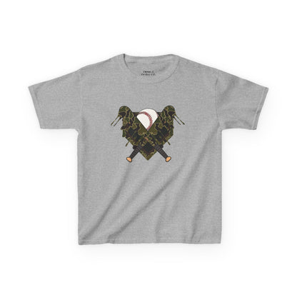 Camo Heart Kids Tee, Camouflage Shirt, Boys Girls T-Shirt, Military Style Kids Clothing, Unique Kids Gift, Outdoor Adventure Tee